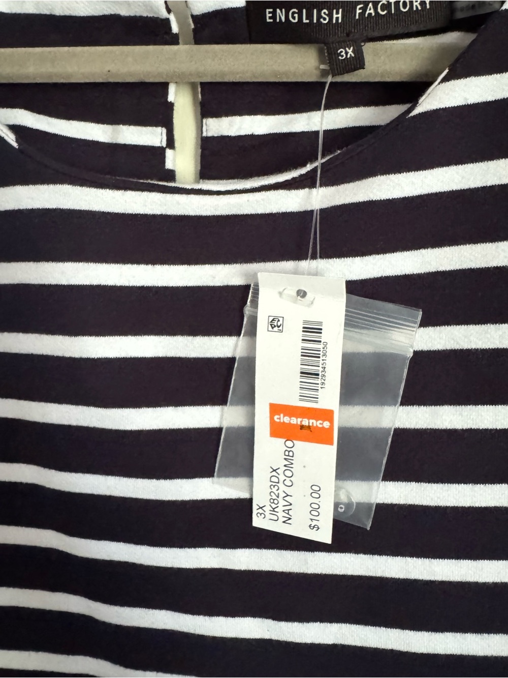 Madewell Blue and White Striped Puff Sleeve Kids Dress - Picture 3 of 3